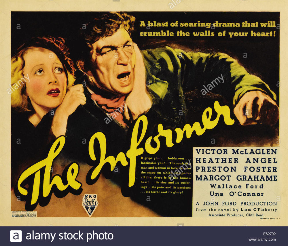 THE INFORMER - With Victor McLaglen Margot Grahame - Movie Poster - Directed by John Ford - RKO 1935