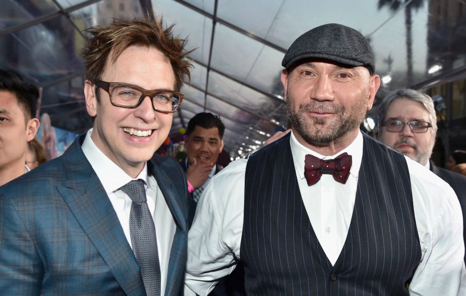 Director James Gunn and Actor Dave Bautista at the Guardians of the Galaxy premiere