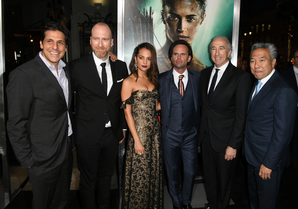 The cast of Tomb Raider (2018) at the premiere